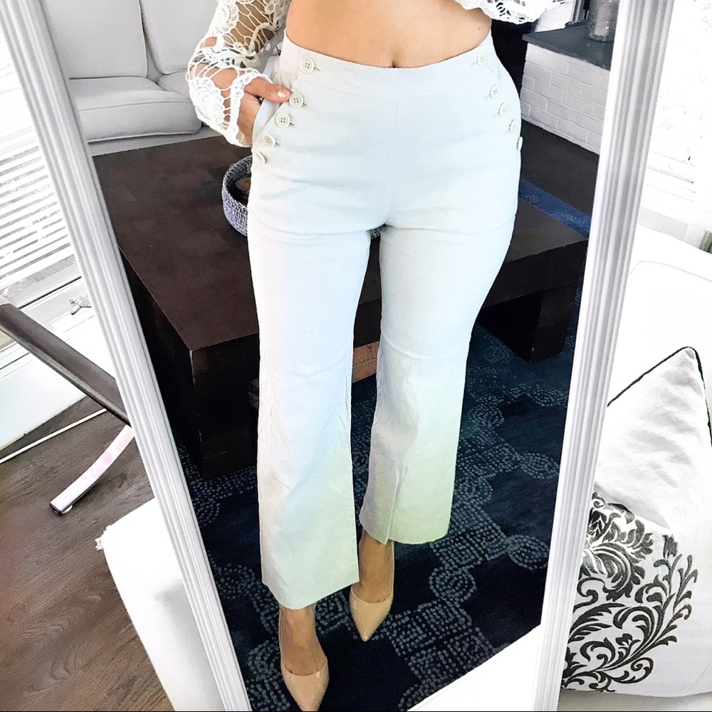 🐚 THEORY OATMEAL BUTTON PANTS!